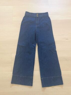 Ann Taylor Petite wide leg jeans 00P